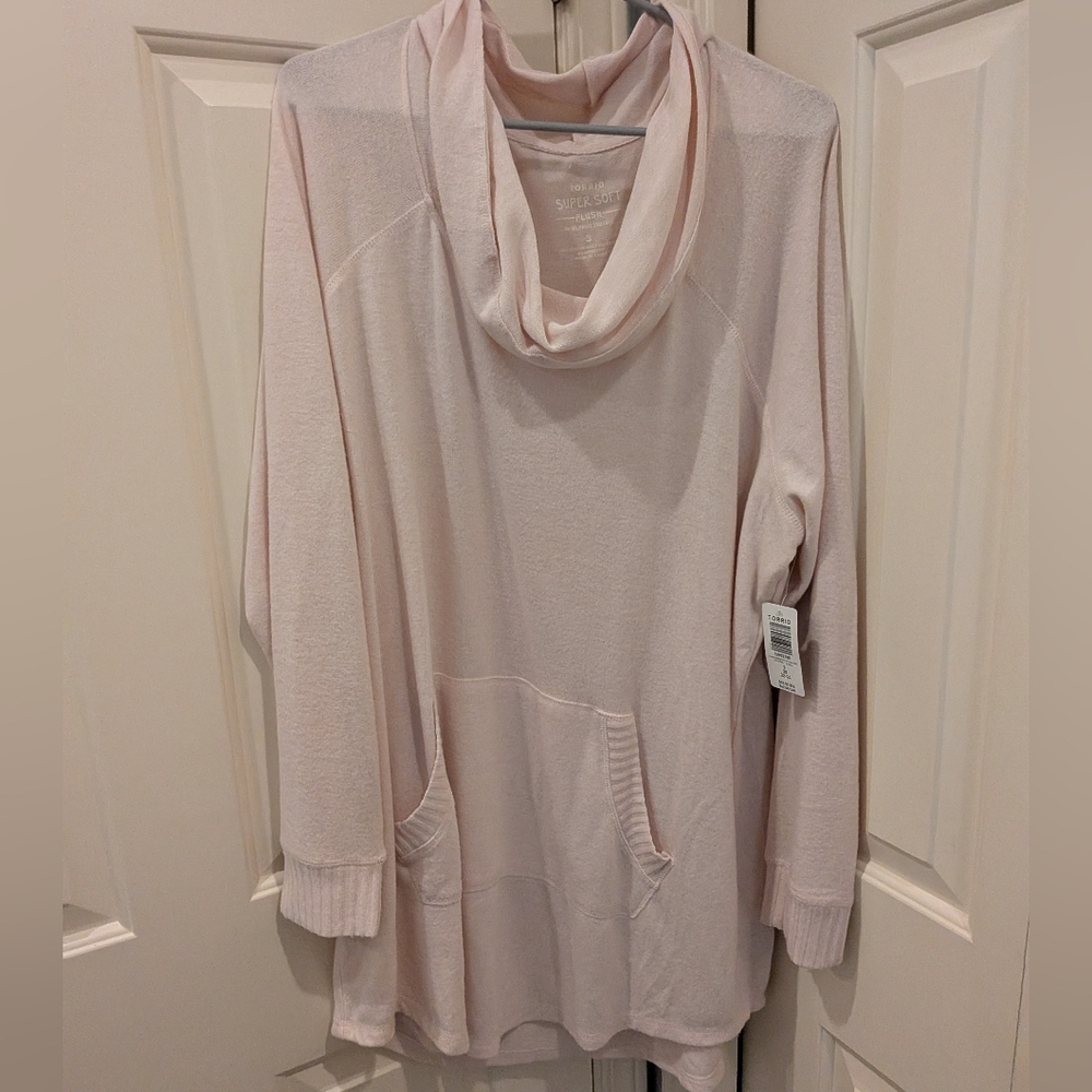 Torrid Soft Pink Cowl Neck Sweater